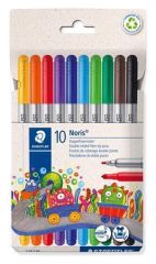 Felt-tip pen set, 1-3 mm, double-ended, washable, STAEDTLER Noris® 320, 10 different colors