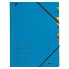 Leitz  Třídící desky s gumičkou, modrá, 7 částí, karton, A4, LEITZ