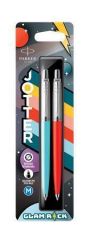 Parker  Kuličkové pero Jotter Glam Rock, modrá, červená a modrá barva těla, sada, 0,7 mm, stříbrný klip, P