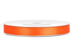Saténová stuha, oranžová, 6 mm x 25 m