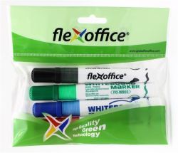 FLEXOFFICE  Popisovač na bílou tabuli WB02, 4 barvy, 2,5mm, kuželový hrot, FLEXOFFICE