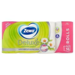 Toilet paper, 3 ply, small roll, 16 rolls, ZEWA Deluxe, chamolile ,balení 16 ks