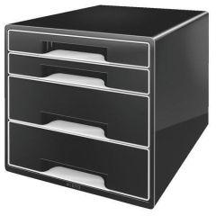 Leitz  Zásuvkový box Cube, černá, 4 zásuvky, plast, LEITZ