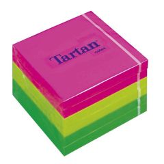 Tartan  Samolepicí bloček, mix neonových barev, 76 x 76 mm, 6x 100 listů, TARTAN 7100296530/7100200707 ,balení 600 ks