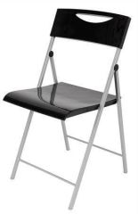 ALBA  Skládací židle, kov a plast, ALBA “Smile”, černá