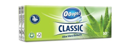 OOPS  Kapesníky, 3-vrstvé, 10x10ks, Ooops! Classic, aloe vera ,balení 100 ks