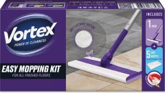 Plochý mop + 5x suché ubrousky na podlahu, sada, VORTEX KITMSFC8VOR