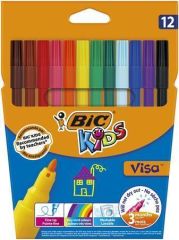 BIC  Sada fixů Visa, 12 různých barev, BIC 888695