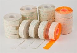 METO  Cenové etikety, oranžové, 22x16 mm, METO ,balení 5 ks