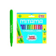 Fixy JUMBO, sada, 12 ks, omyvatelné, 5 mm, kulaté, MITAMA 61998 ,balení 12 ks