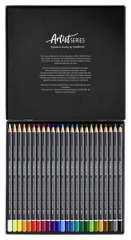 STAEDTLER  Akvarelové pastelky Mars Lumograph 104, 24 barev, šestihranné, kovová krabička, STAEDTLER 104 M24