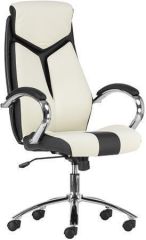 Manažerská židle KENT, černá/béžová, koženka, chrom