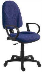 Kancelářská židle, textilní, černá základna, 1080, modrá