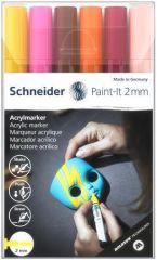 SCHNEIDER  120197 Akrylové popisovače Paint-It 310, sada 6 barev, 2 mm, SCHNEIDER