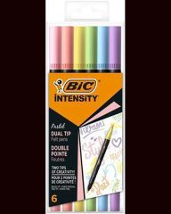Sada fixů Intensity, oboustranné, 6 různých pastelových barev, BIC 503826