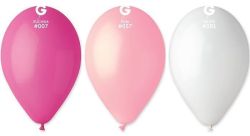 Balónek, fuchsiová/růžová/bílá, 26 cm, 10 ks/balení, 10200009-PINK ,balení 10 ks