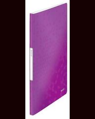 Katalogová kniha Wow, fialová, 20 kapes, A4, LEITZ