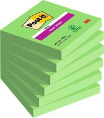 Samolepicí lístek Super Sticky, zelená, 76 x 76 mm, 6 x 90 listů, 3M POSTIT 7100263204 ,balení 540 ks