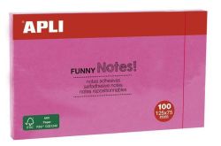 Apli  Samolepicí bloček FUNNY, růžová, 75 x 125 mm, 100 listů, APLI 15003 ,balení 100 ks