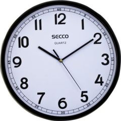 SECCO  Nástěnné hodiny Sweep second, rám - černý, 29,5 cm, SECCO