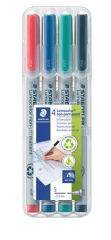 Ne-permanentní popisovač Lumocolor 311 S, 4 různé barvy, sada, OHP, 0,4 mm, STAEDTLER 311 WP4