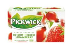 Pickwick  Čaj, bylinný, 20x2,5 g, PICKWICK, jahoda, šípek a ibišek