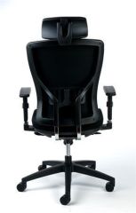 Manažerská židle Greg, nastavitelné područky, textilní, černá, černá základna, MaYAH