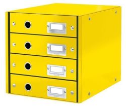 Leitz  Zásuvkový box Click&Store, žlutá, 4 zásuvky, laminovaný karton, lesklý, LEITZ