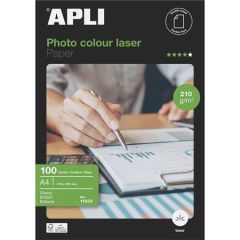 Apli  Fotografický papír Premium Laser, do laserové tiskárny, lesklý, A4, 210g, oboustranný, APLI ,balení 100 ks