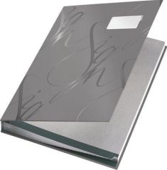 Designová podpisová kniha, šedá, A4, 18 částí, LEITZ