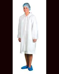 Ochranný plášť, bílá, jednorázový, PP, velikost XL, 10 ks ,balení 10 ks