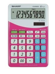 SHARP  Kalkulačka EL-M332, stolní, 10mistný displej, růžová, SHARP