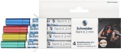 SCHNEIDER  Akrylový popisovač Paint-It 011, 4 různé kovové barvy, sada, 2 mm, SCHNEIDER ML01111502