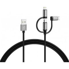 USB kabel, 3-in-1, USB-A - Light/Micro/C, 2 m, VARTA 57937101111
