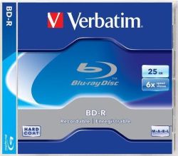 Verbatim  BD-R Blu-Ray SL, 25GB, 6x, Verbatim, jewel box