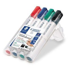 STAEDTLER  Popisovač na bílou tabuli Lumocolor 351 B, sada, 4 barvy, klínový hrot, STAEDTLER