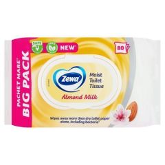 ZEWA  Vlhčené toaletní ubrousky Almond Milk, 80 ks, ZEWA ,balení 80 ks