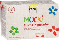 Sada prstových barev na textil MUCKI 6 barev 150 ml, Hobby Line, KREUL ,balení 6 ks