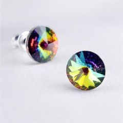 Náušnice MADE WITH SWAROVSKI ELEMENTS, měnivé barvy, 8 mm