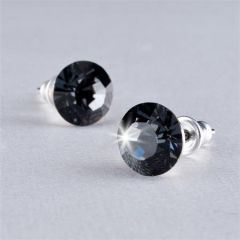 Náušnice,MADE WITH SWAROVSKI ELEMENTS  černé diamanty, 8mm