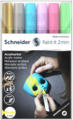 SCHNEIDER  120196 Akrylové popisovače Paint-It 310, sada 6 barev, 2 mm, SCHNEIDER