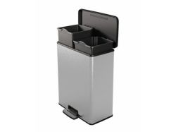 Smiffys  Odpadkový koš Deco Bin Duo, černá-stříbrná, pedálový, 2x 26 l, CURVER 251002