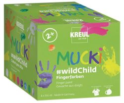 Sada prstových barev, MUCKI Premium wildChild, 8 barev, 8x150ml, KREUL ,balení 8 ks
