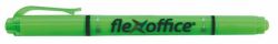 FLEXOFFICE  Zvýrazňovač HL01, zelená, 1,0/4,0 mm, oboustranný, FLEXOFFICE ,balení 12 ks