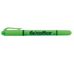 FLEXOFFICE  Zvýrazňovač HL01, zelená, 1,0/4,0 mm, oboustranný, FLEXOFFICE ,balení 12 ks