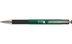 26344 Kuličkové pero F301, modrá, 0,24 mm, stiskací mechanismus, zelené tělo, ZEBRA