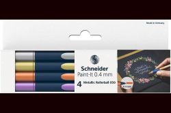 SCHNEIDER  Metalická sada rollerball Paint-It 050, 4 různé barvy, 0,4 mm, SCHNEIDER ML05011501
