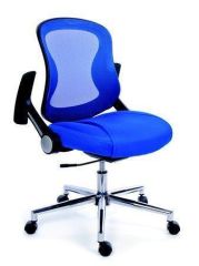 Ergonomická kancelářská židle, síť.textilie, síť.opěrák, chromovaná základna,  MaYAH,Spirit,modrá