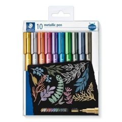 Dekorační popisovače Design Journey Metallic Pen, 10 barev, 1-2 mm,kuželový hrot, STAEDTLER 8323 T