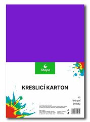 Kreslicí karton barevný A3/60/180g - mix 12 barev, STEPA ,balení 60 ks